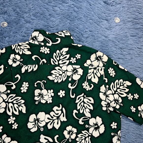 VINTAGE Pride Of Hawaii Floral Button Up Shirt Size XL Mens Summer Green 90s - Picture 9 of 12